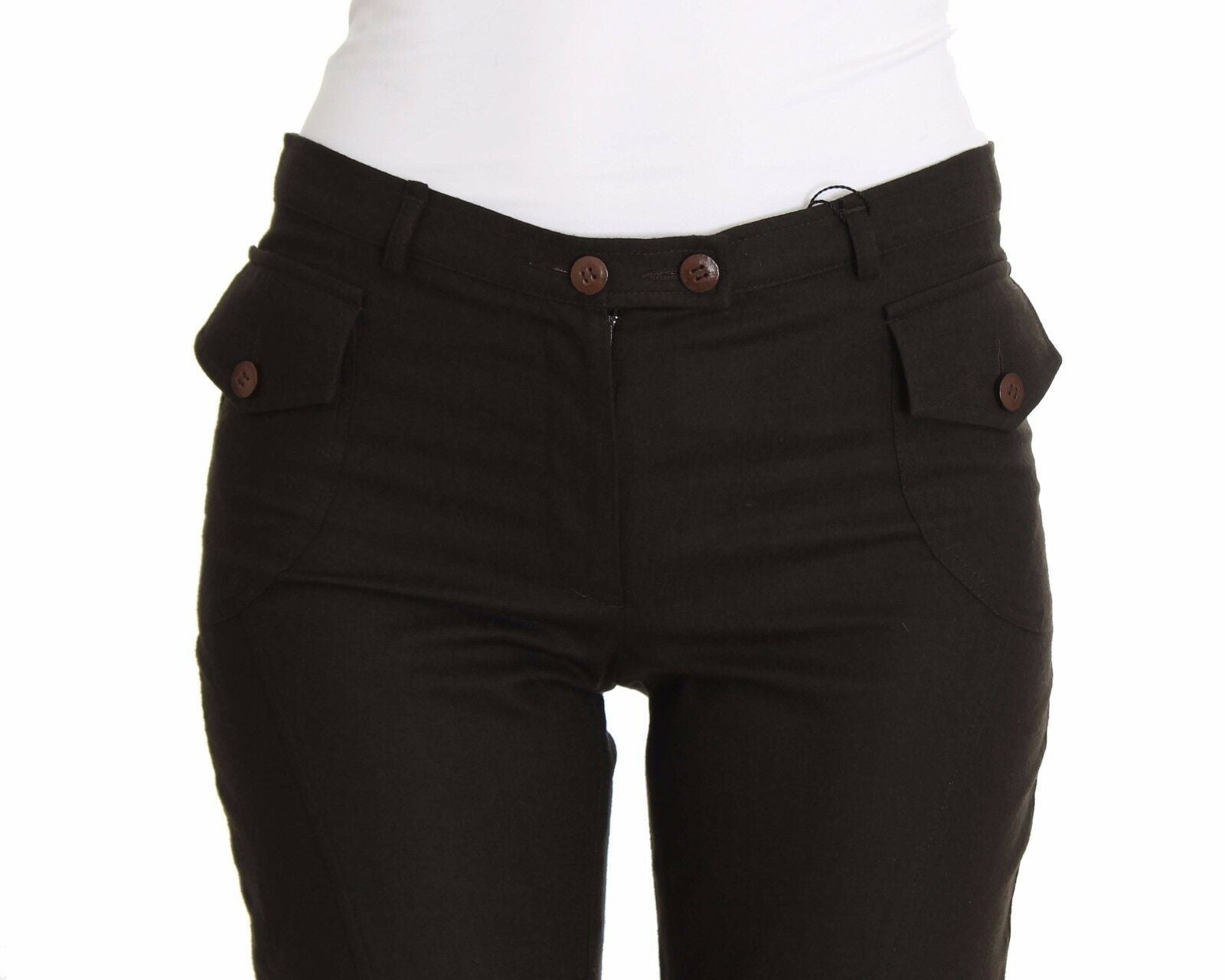 Brown Wool Casual Dress Trousers Pants