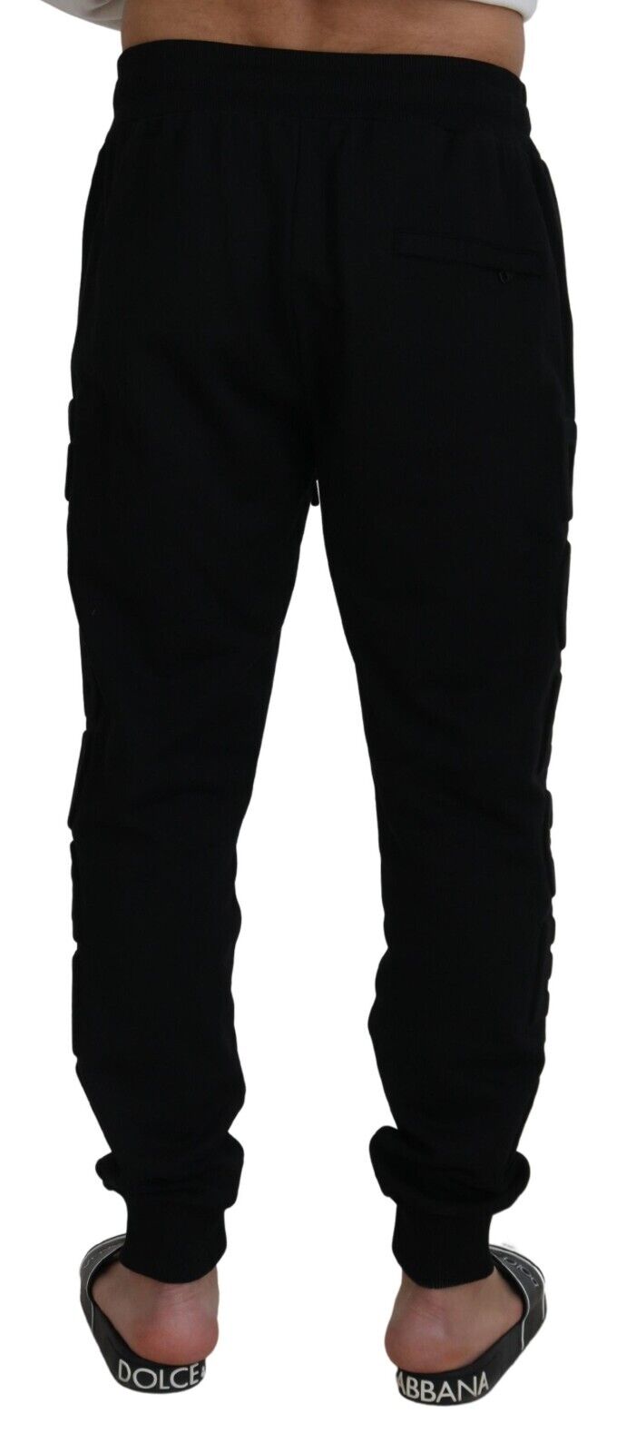 Black Cotton Men Jogger Trousers Pants