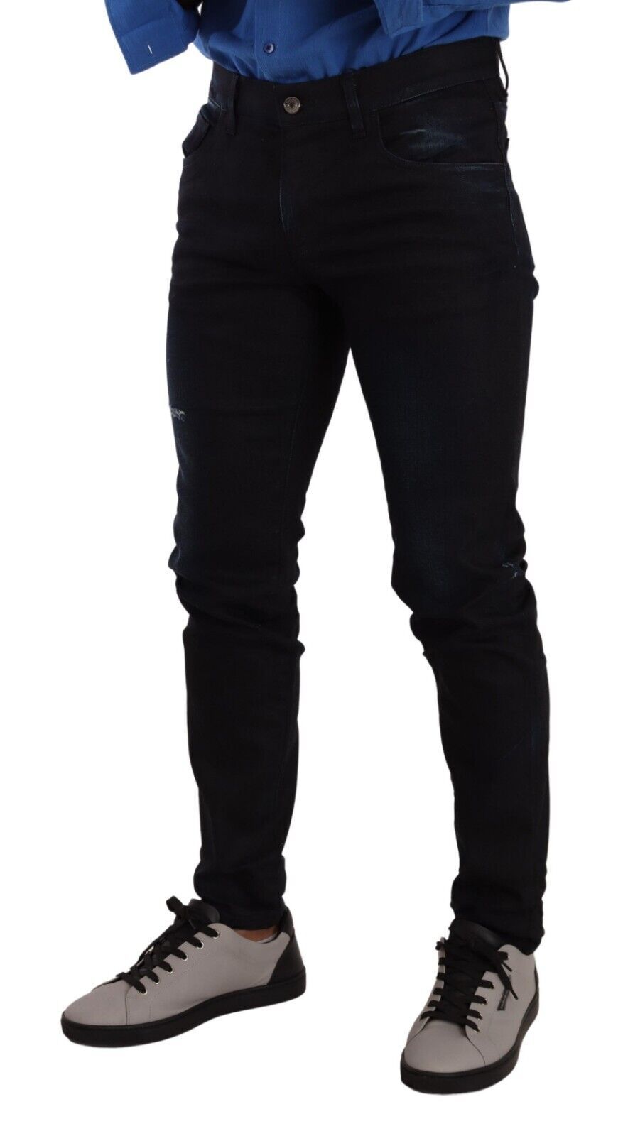 Blue Cotton Stretch Skinny Denim Jeans