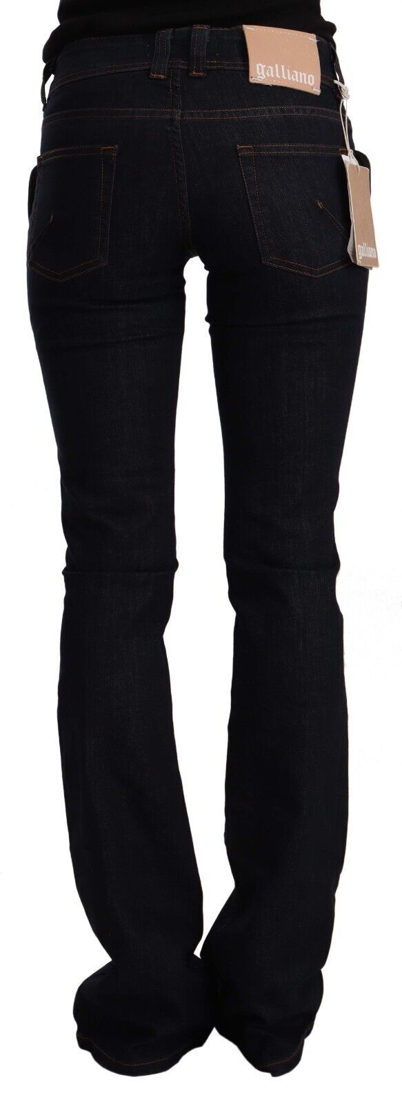 Black Mid Waist Cotton Women Denim Flared Jeans