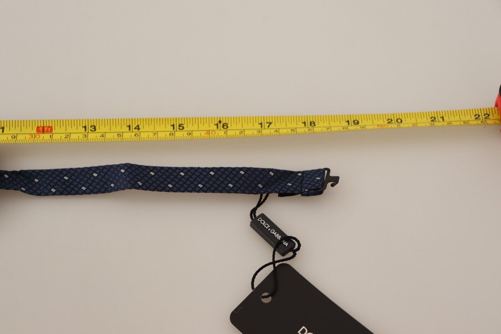 Dark Blue Patterned Adjustable Neck Papillon Bow Tie