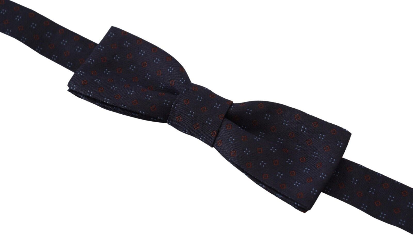Blue Silk Patterned Necktie Men Accessory Bow Tie