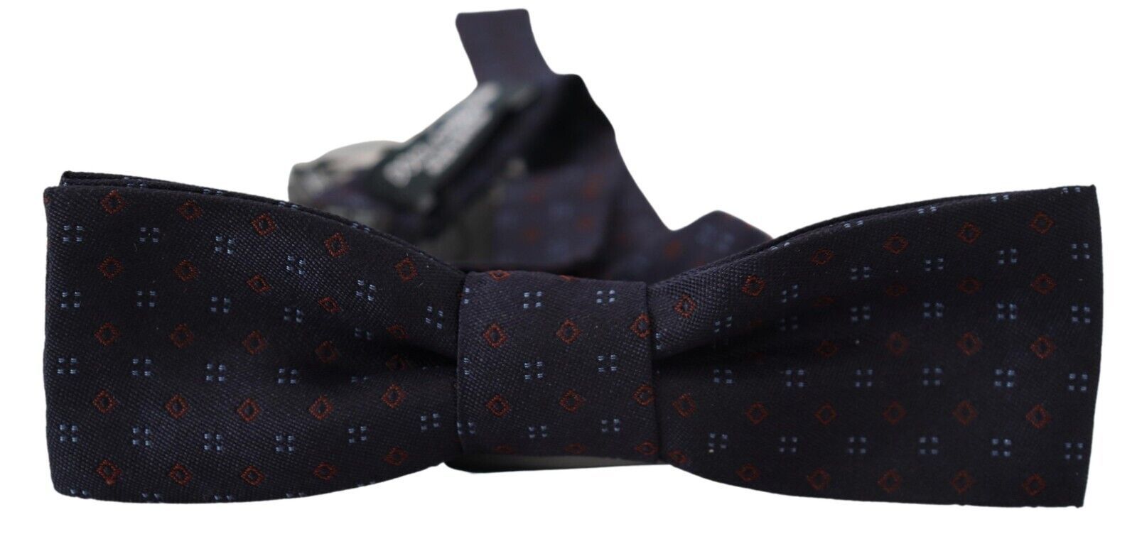 Blue Silk Patterned Necktie Men Accessory Bow Tie
