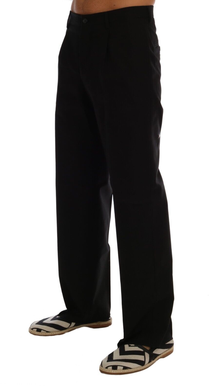 Black Men Straight Trouser Cotton Pants