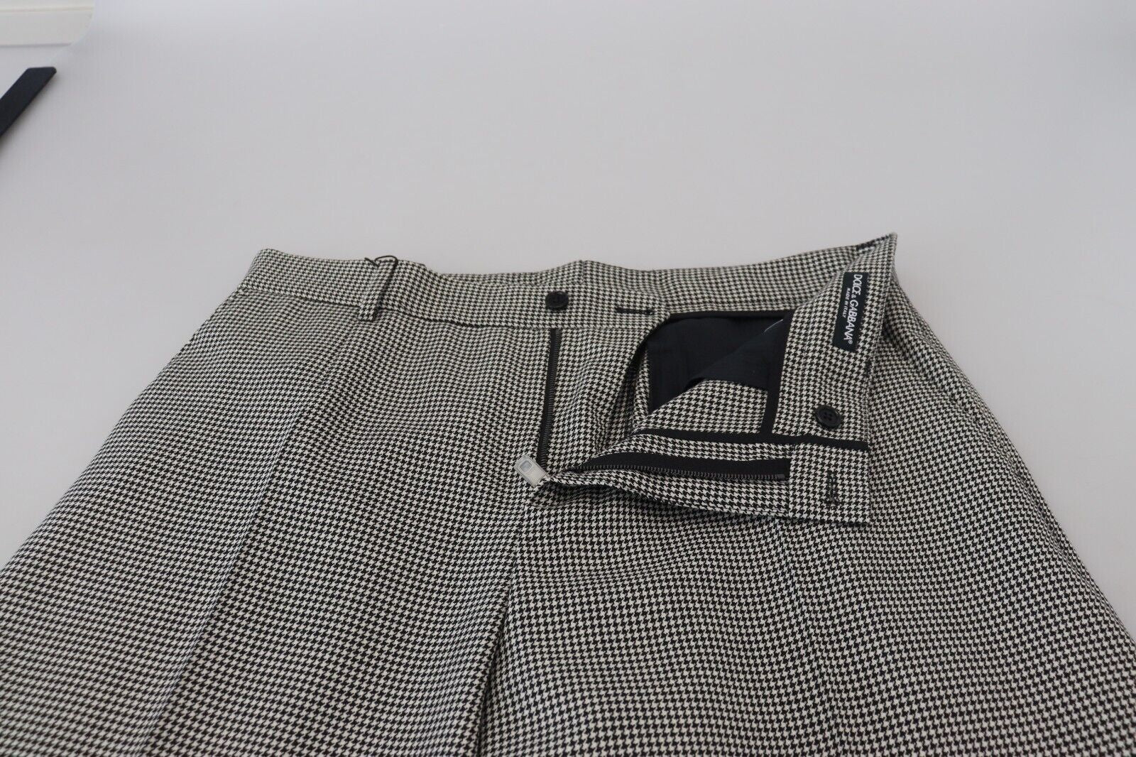 Black White Checked Men Wide Trouser Pants