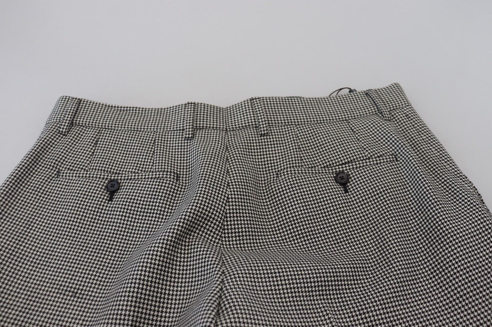 Black White Checked Men Wide Trouser Pants