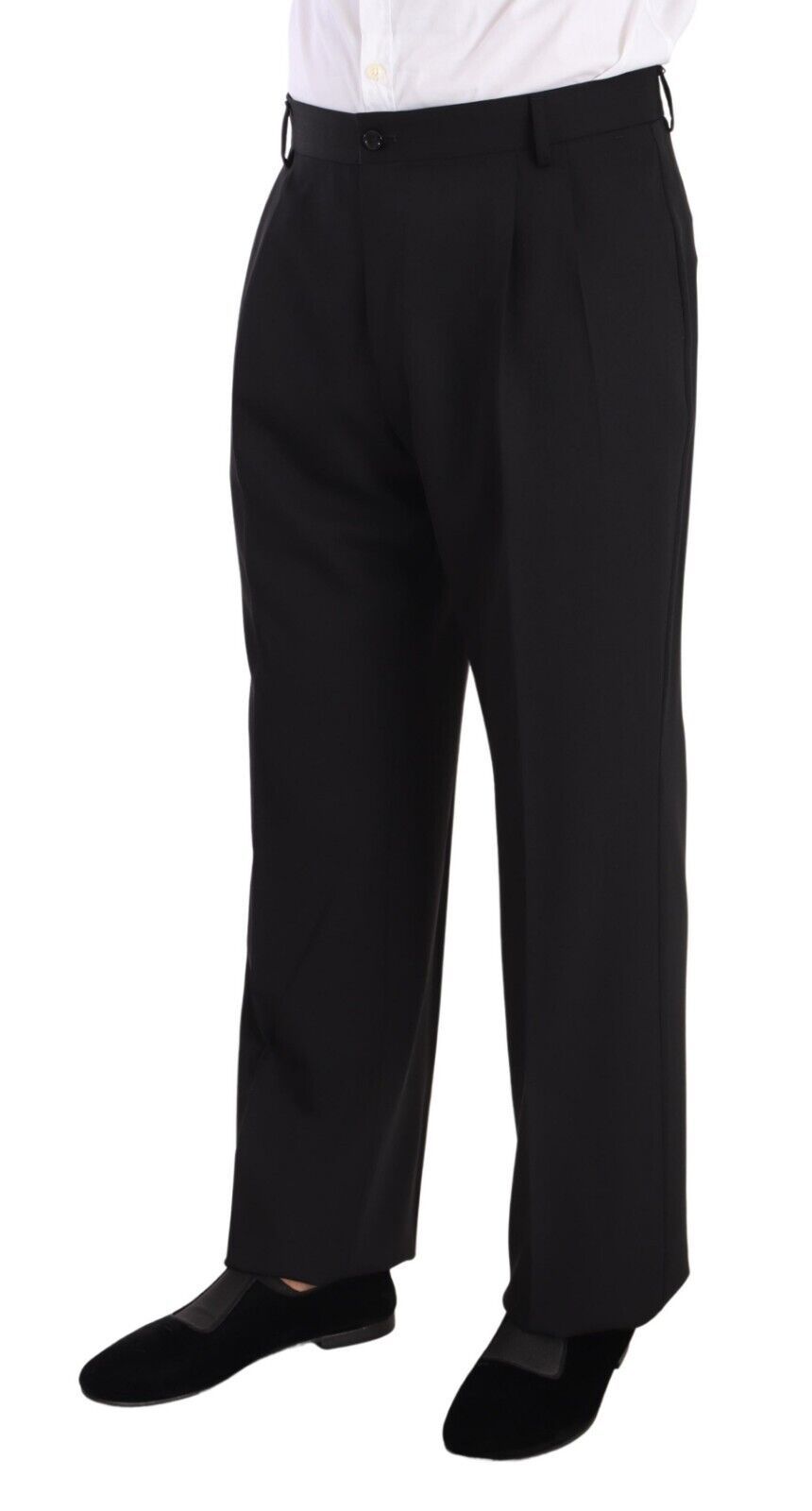 Black Wool Formal Tuxedo Trouser Dress Pants