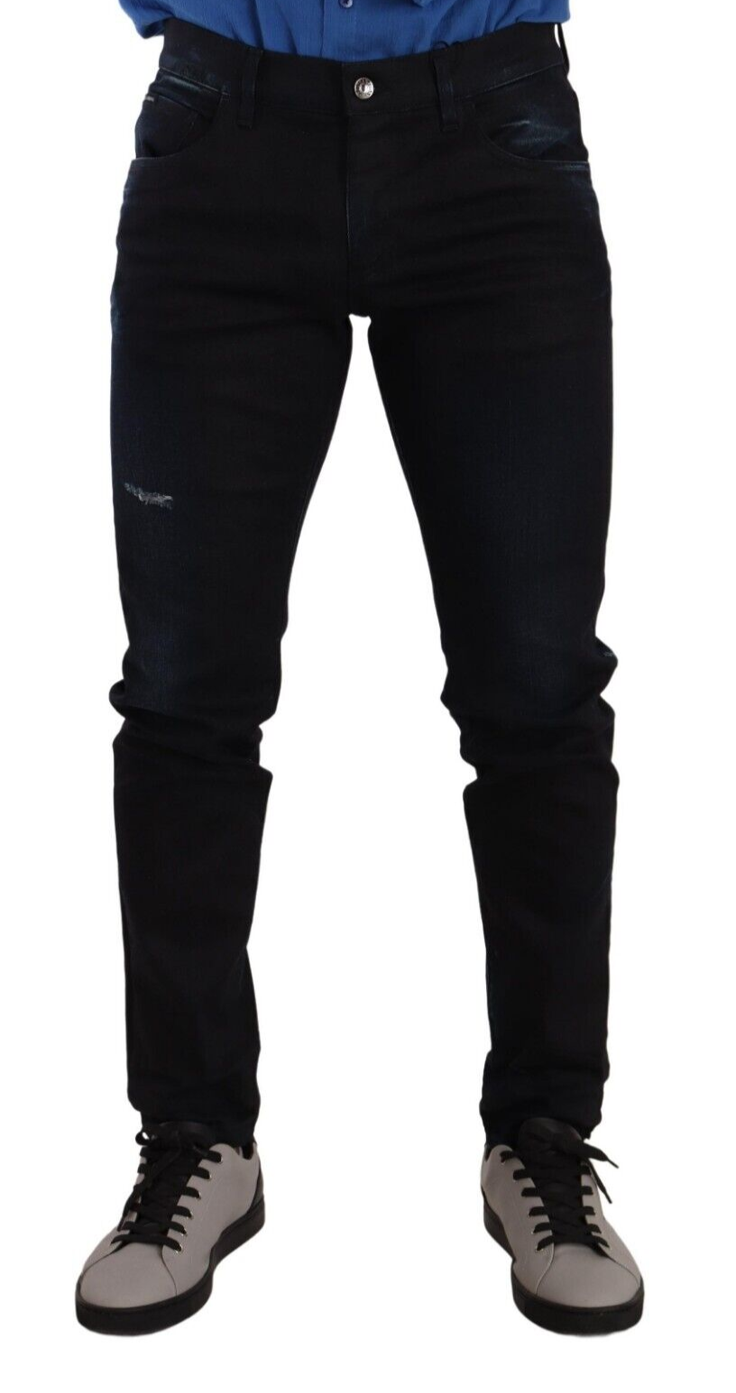 Blue Cotton Stretch Skinny Denim Jeans