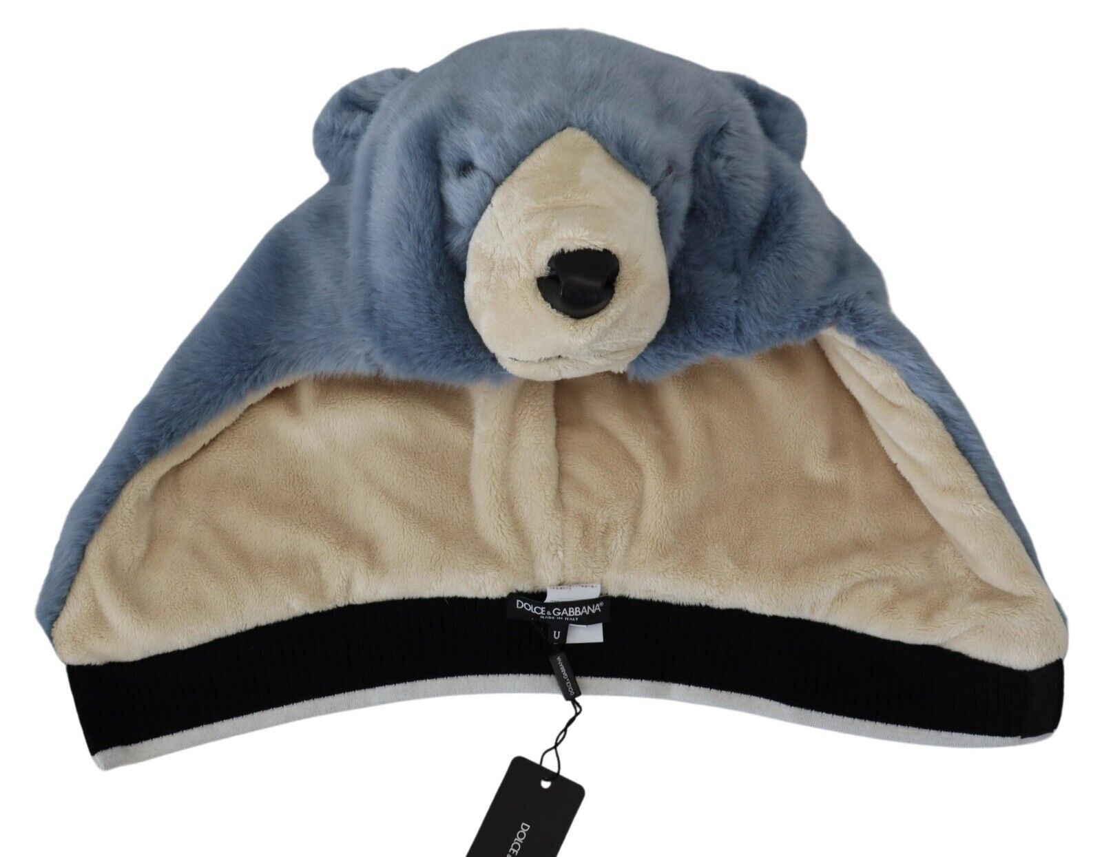 Blue Bear Fur Whole Head Cap One Size Polyester Hat