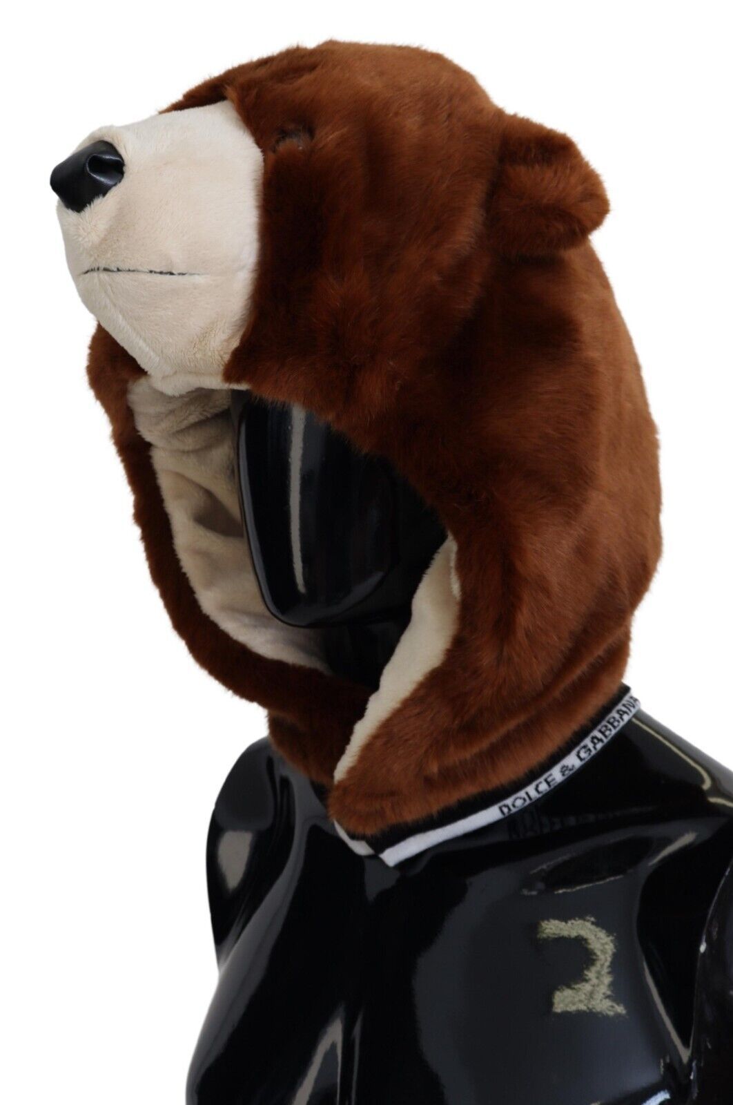 Brown Bear Fur Whole Head Cap One Size Polyester Hat