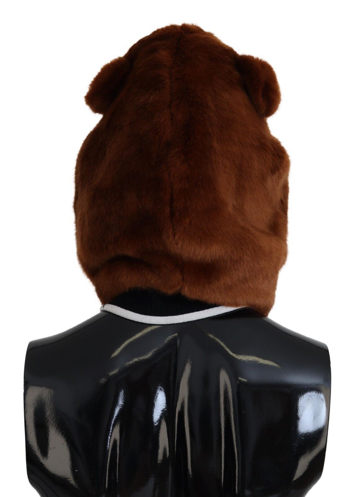 Brown Bear Fur Whole Head Cap One Size Polyester Hat