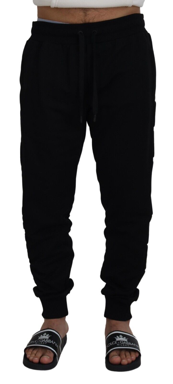Black Cotton Men Jogger Trousers Pants
