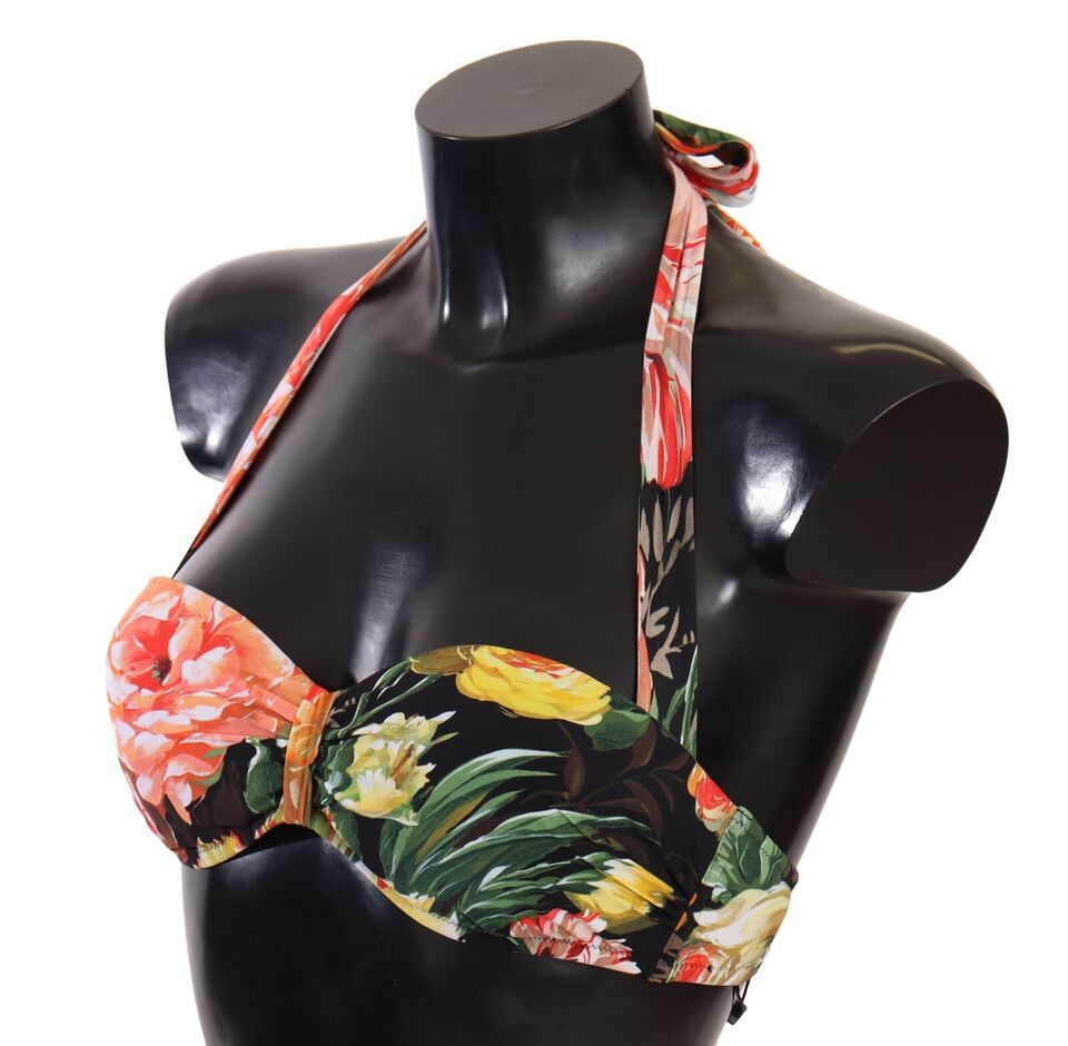 Multicolor Floral Print Swimsuit Bikini Top Swimwear