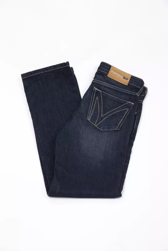 Montana Blu Blue Cotton Jeans & Pant