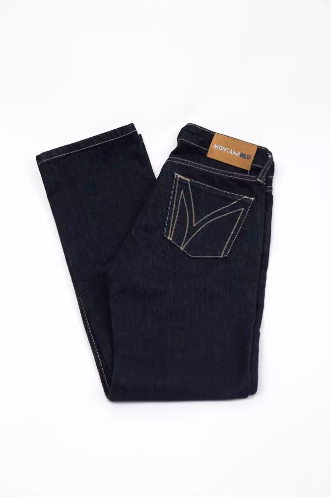 Montana Blu Blue Cotton Jeans & Pant