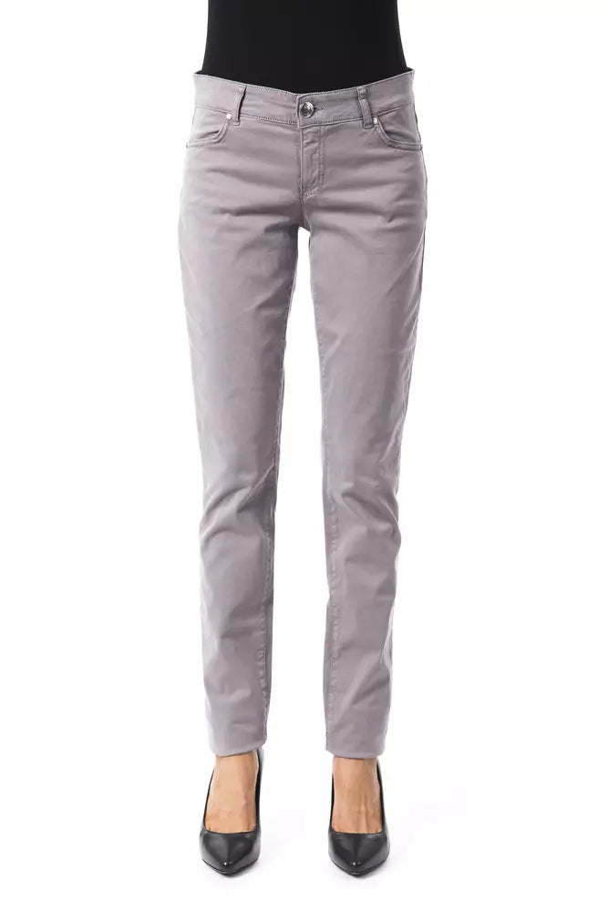 Gray Cotton Jeans & Pant