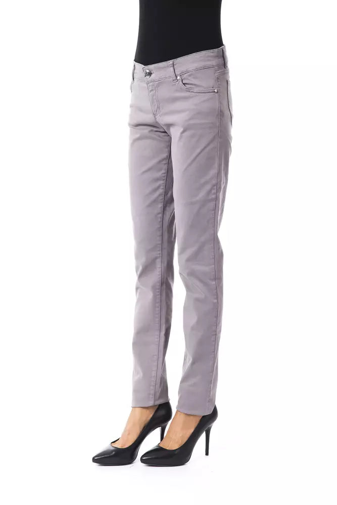 Gray Cotton Jeans & Pant