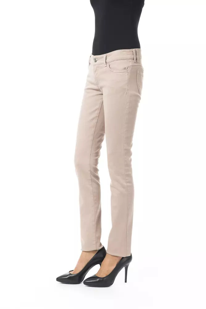 Beige Cotton Jeans & Pant