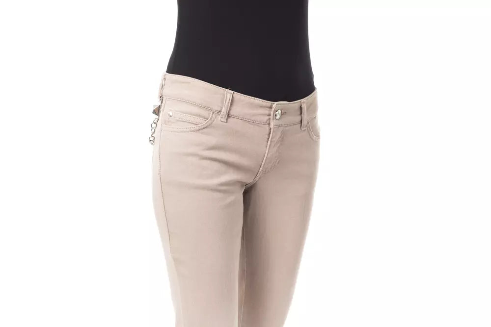 Beige Cotton Jeans & Pant