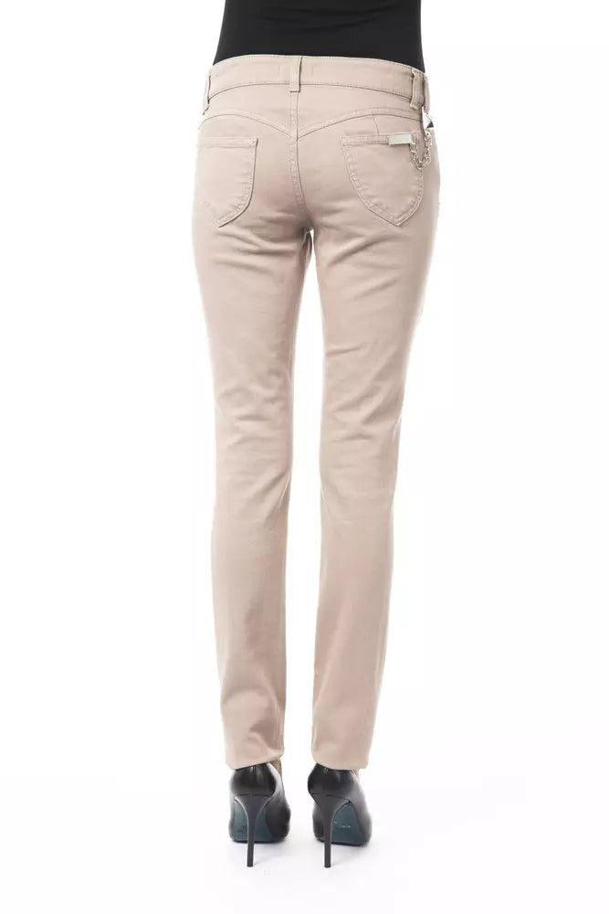 Beige Cotton Jeans & Pant