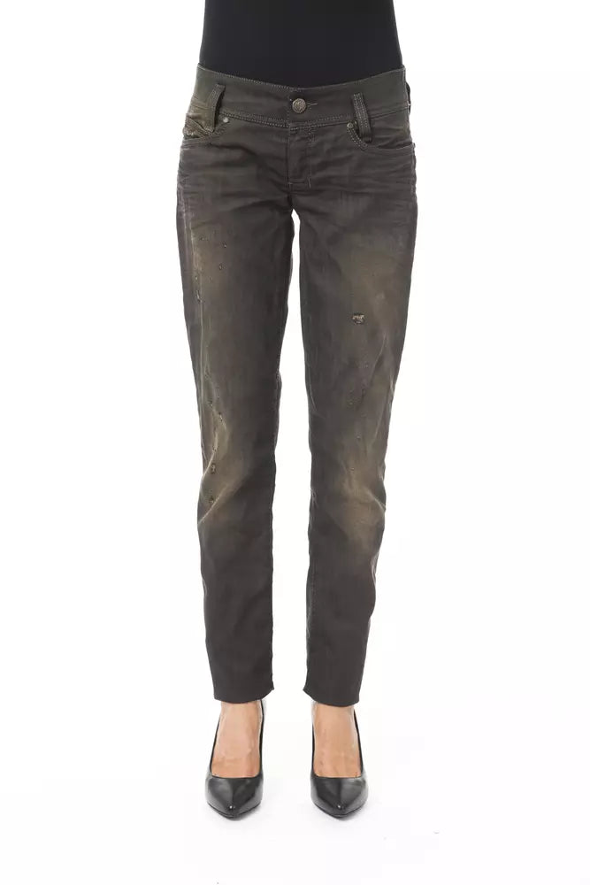 Black Cotton Jeans & Pant