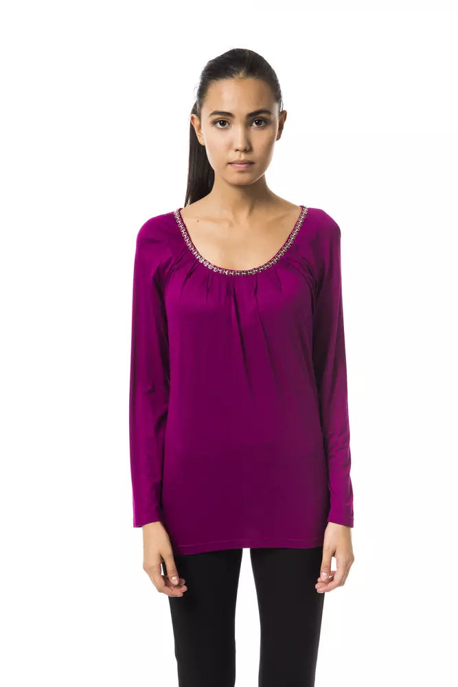 BYBLOS Purple Viscose Tops &Amp; T-Shirt