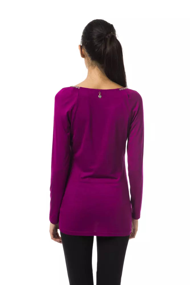 BYBLOS Purple Viscose Tops &Amp; T-Shirt