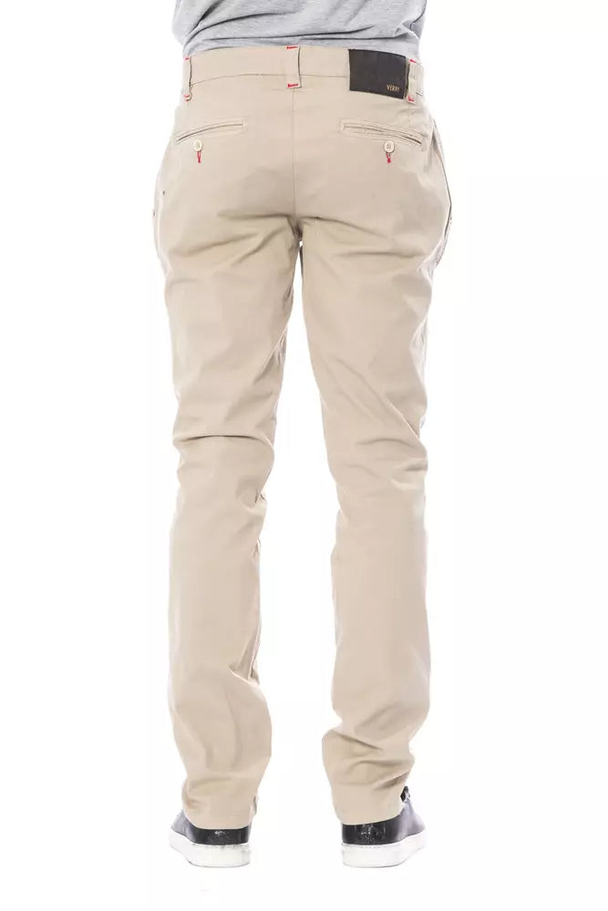 Beige Cotton Jeans & Pant