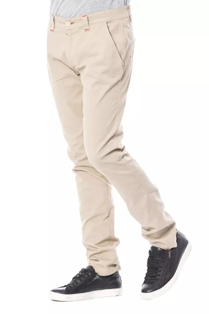 Beige Cotton Jeans & Pant