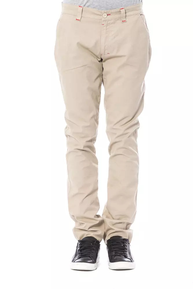 Beige Cotton Jeans & Pant