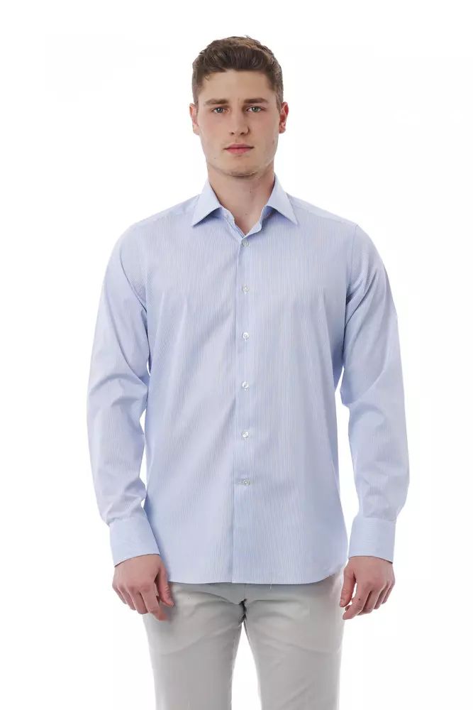 Bagutta Light Blue Cotton Shirt