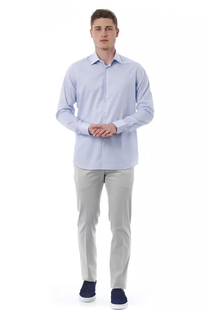 Bagutta Light Blue Cotton Shirt