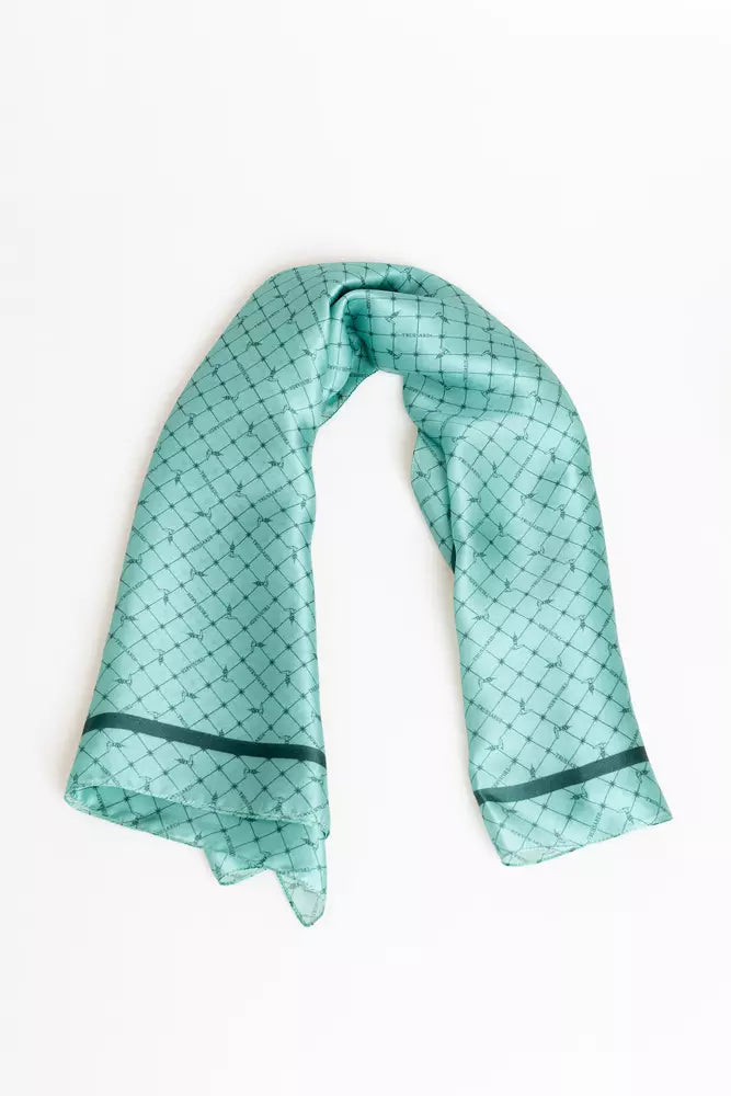 Light Blue Silk Print Scarf