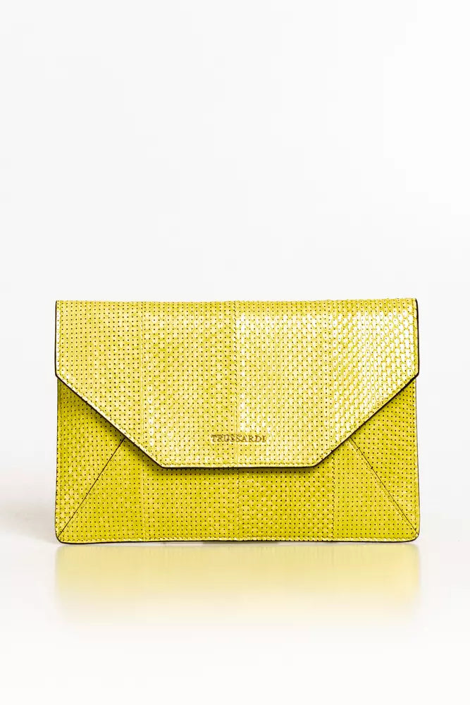 Yellow Leather Clutch Bag