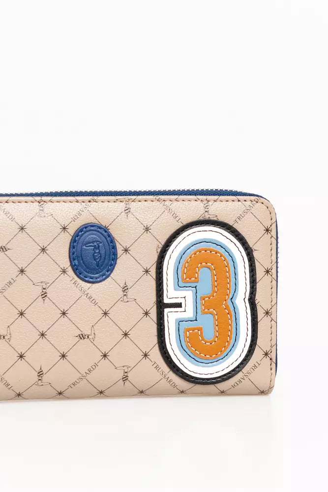 B Taupe Denim Wallet