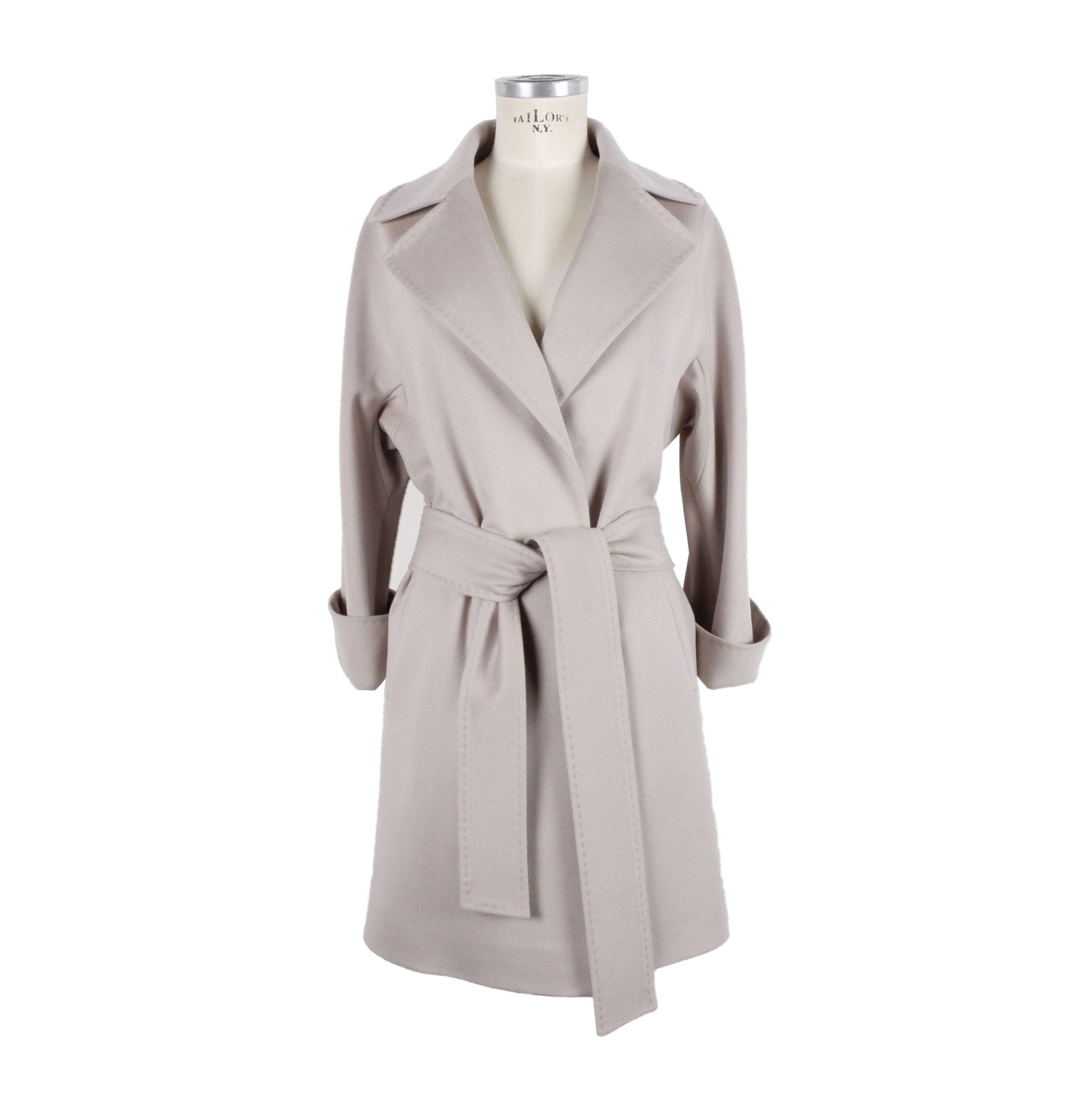 Made in Italy Beige Virgin Wool Jackets & Coat