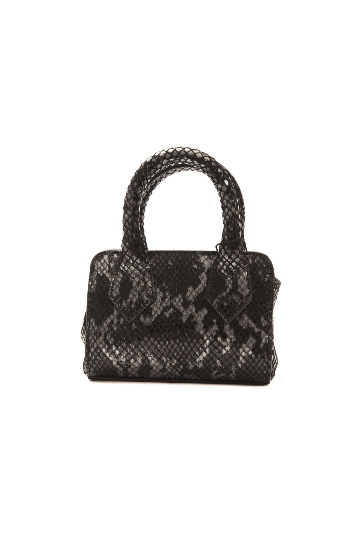 Gray Leather Mini Handbag