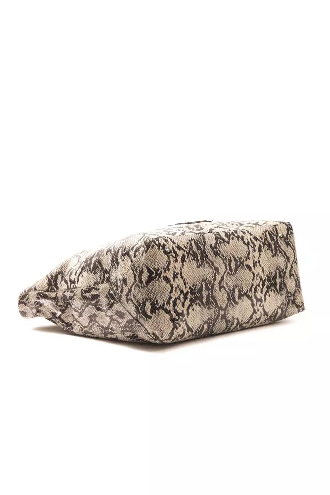 Gray Leather Shoulder Bag