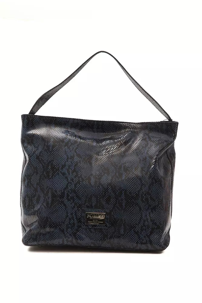 Blue Leather Shoulder Bag