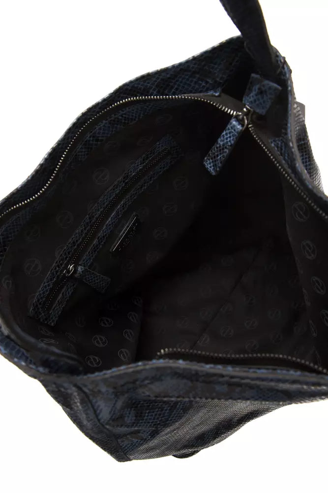 Blue Leather Shoulder Bag