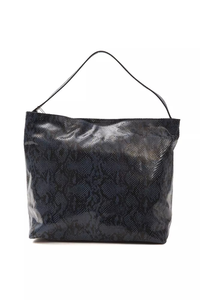Blue Leather Shoulder Bag