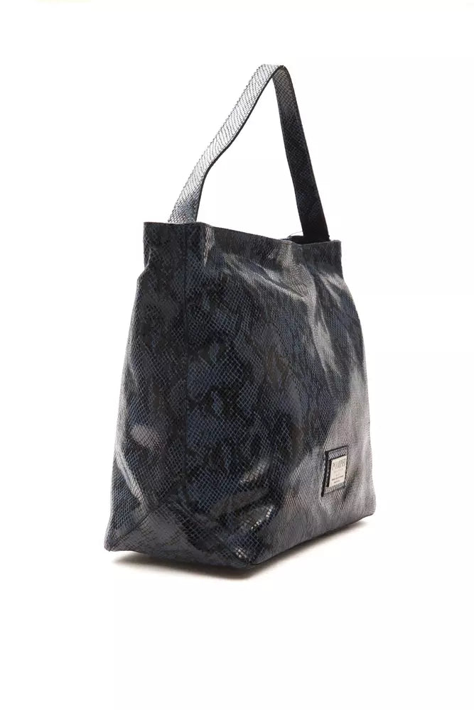 Blue Leather Shoulder Bag