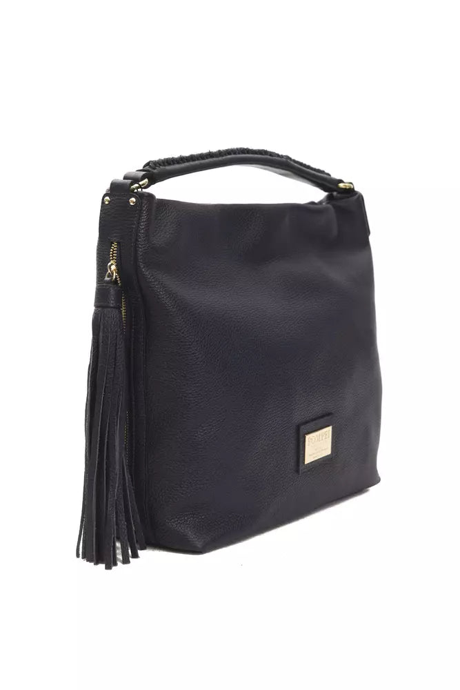 Gray Leather Shoulder Bag