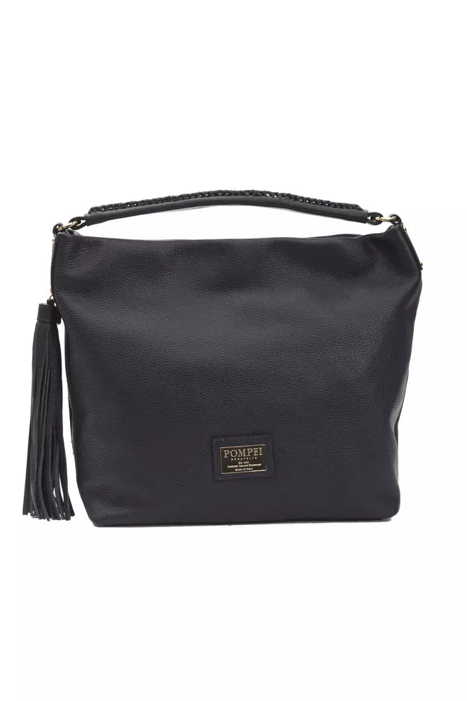 Gray Leather Shoulder Bag