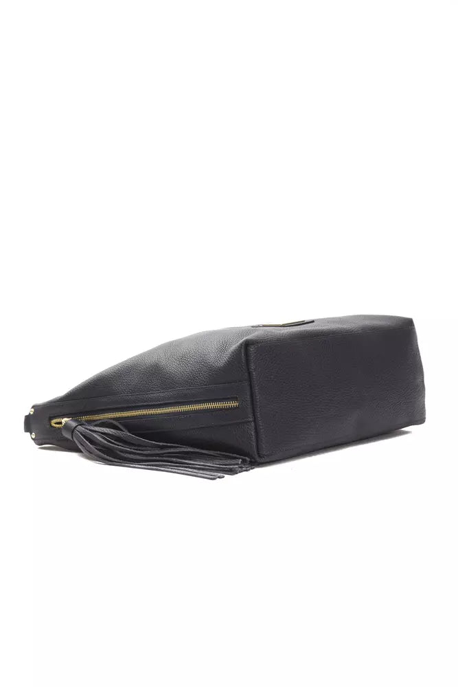 Gray Leather Shoulder Bag
