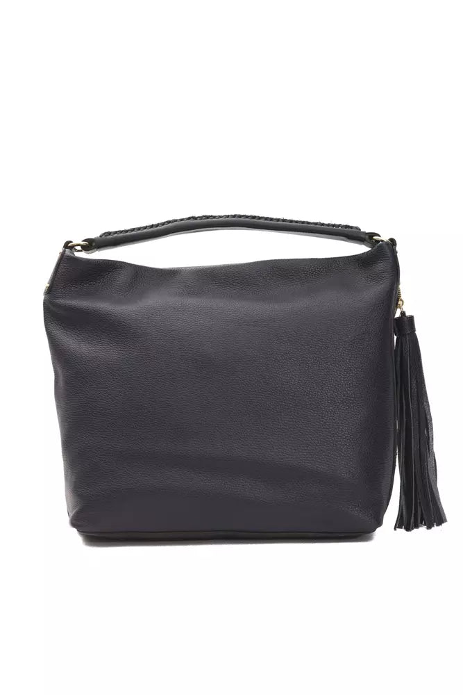 Gray Leather Shoulder Bag