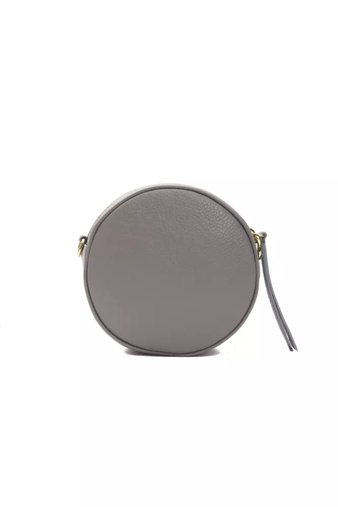 Gray Leather Crossbody Bag