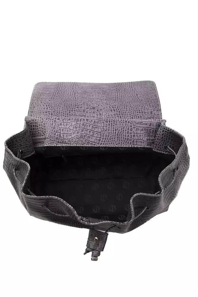 Gray Leather Handbag