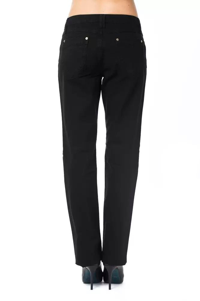 Ungaro Fever Black Cotton Jeans & Pant